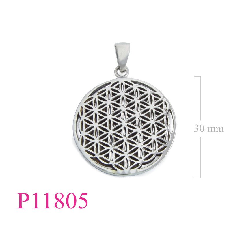 <p>Pendant, stencil flower of life.</p>