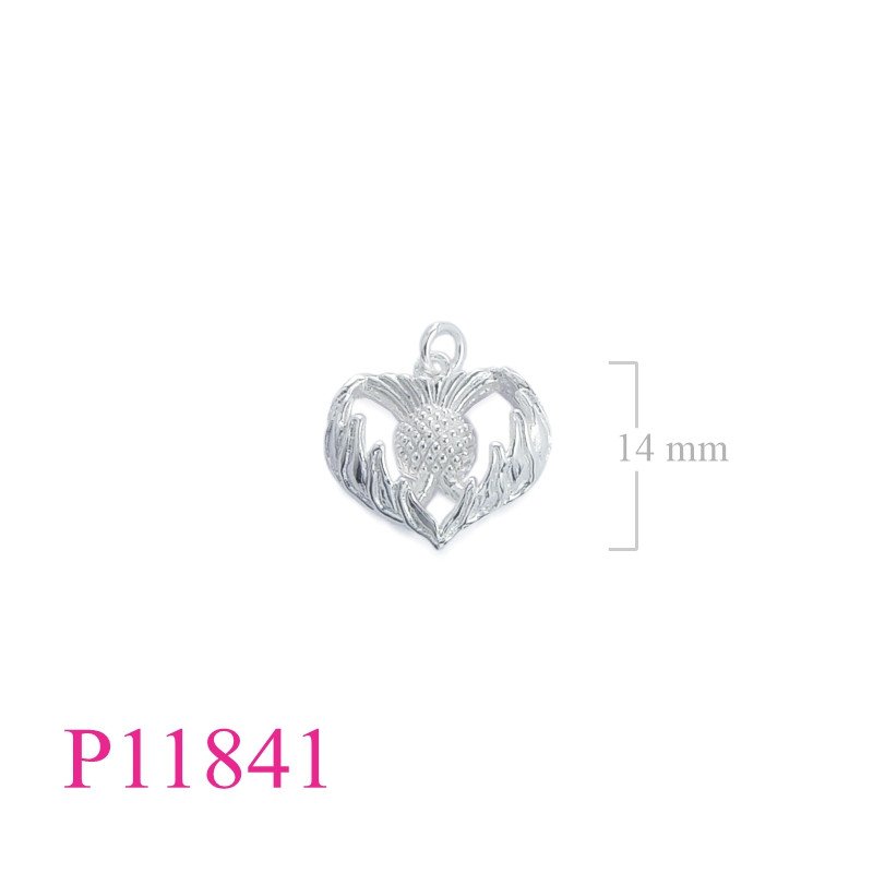 <p>Heart Pendant, Thistle Pendant, small 3D Thistle in shape.</p>