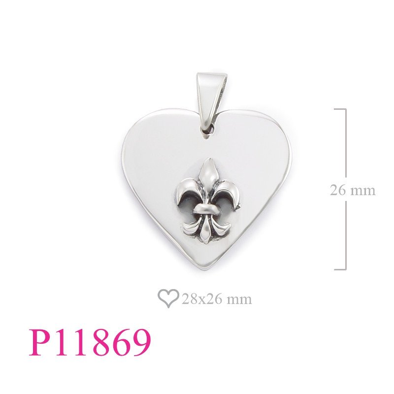 <p>Fleur De Lis Pendant, Heart Pendant, Fleur de lis on .</p>