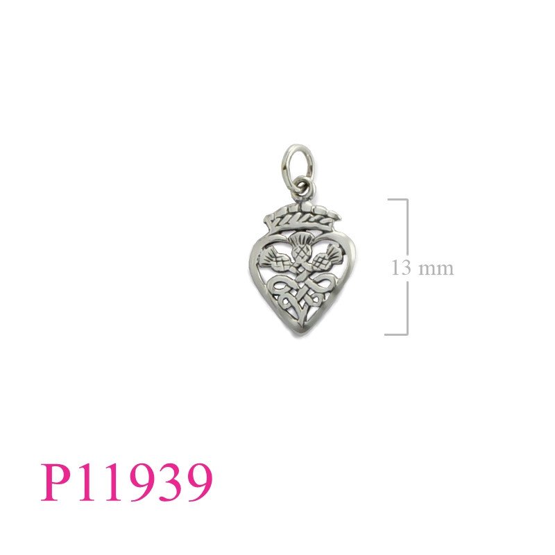 <p>Heart Pendant, Thistle Pendant, 3 Thistles in .</p>