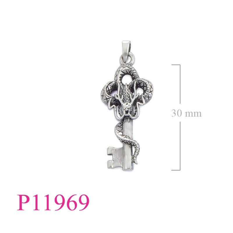 <p>Pendant, dragon key.</p>