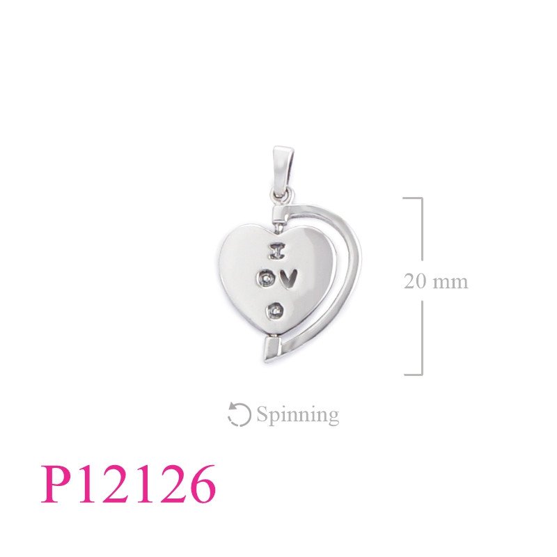 <p>Spinning Pendant, "I LOVE YOU" heart.</p>