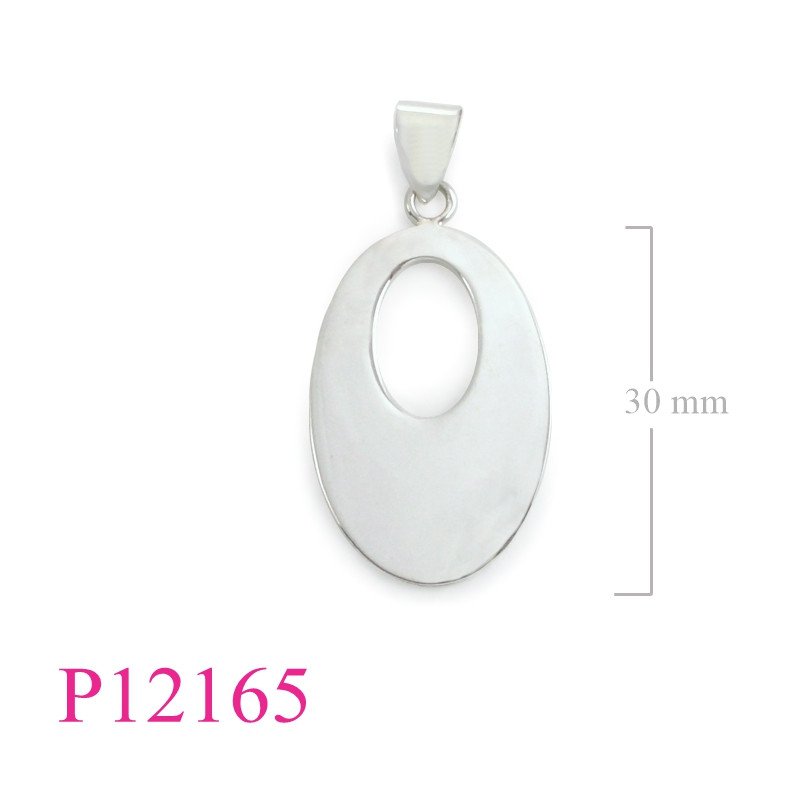 <p>Pendant, flat oval.</p>