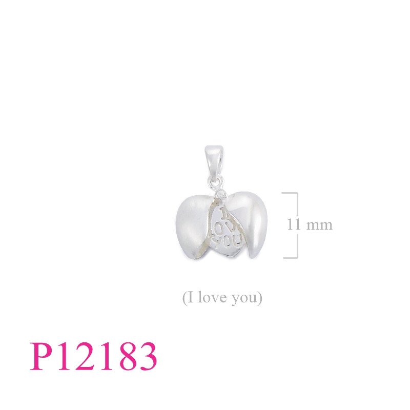<p>Pendant, "I LOVE YOU" openable heart with matt silver plated.</p>