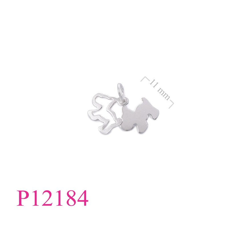 <p>Pendant, 2 pieces dog shape.</p>