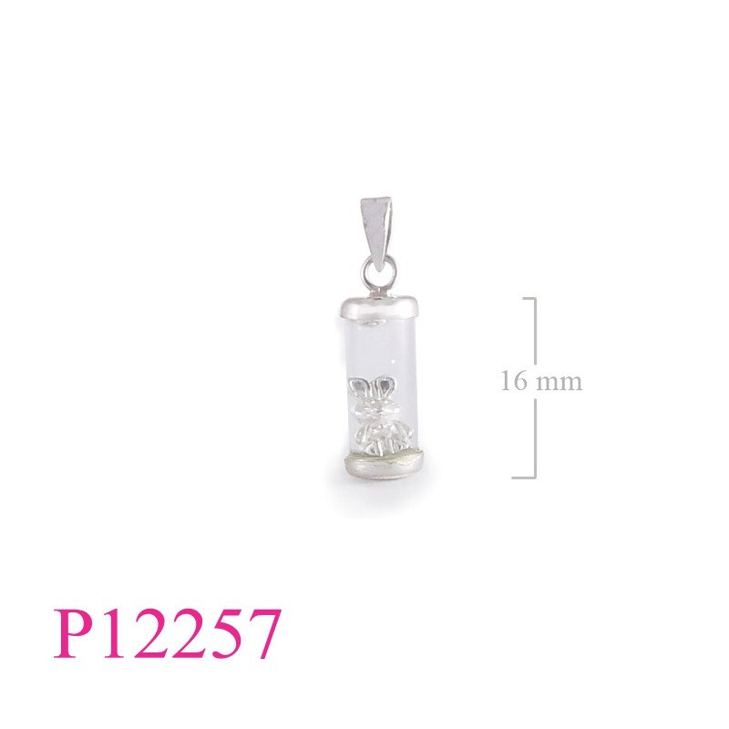 <p>Pendant, rabbit in 6mm glass tube.</p>