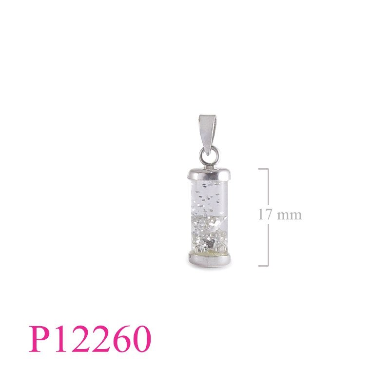 <p>Pendant, bear in 6mm glass tube.</p>