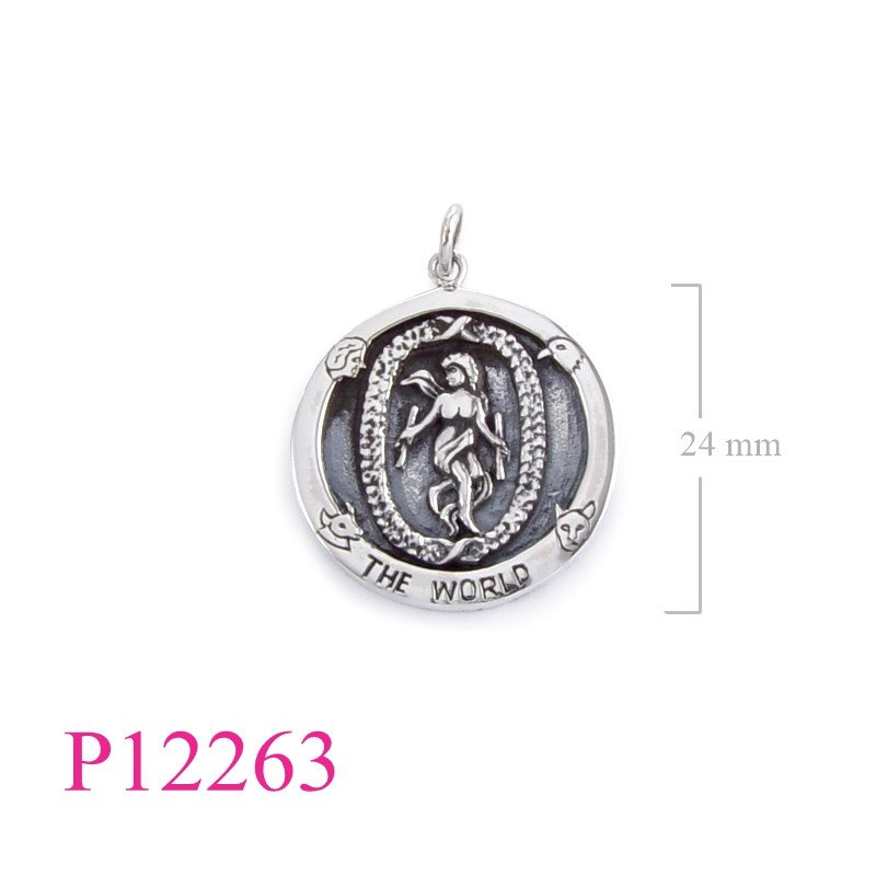 <p>Pendant, "THE WORLD" coin.</p>