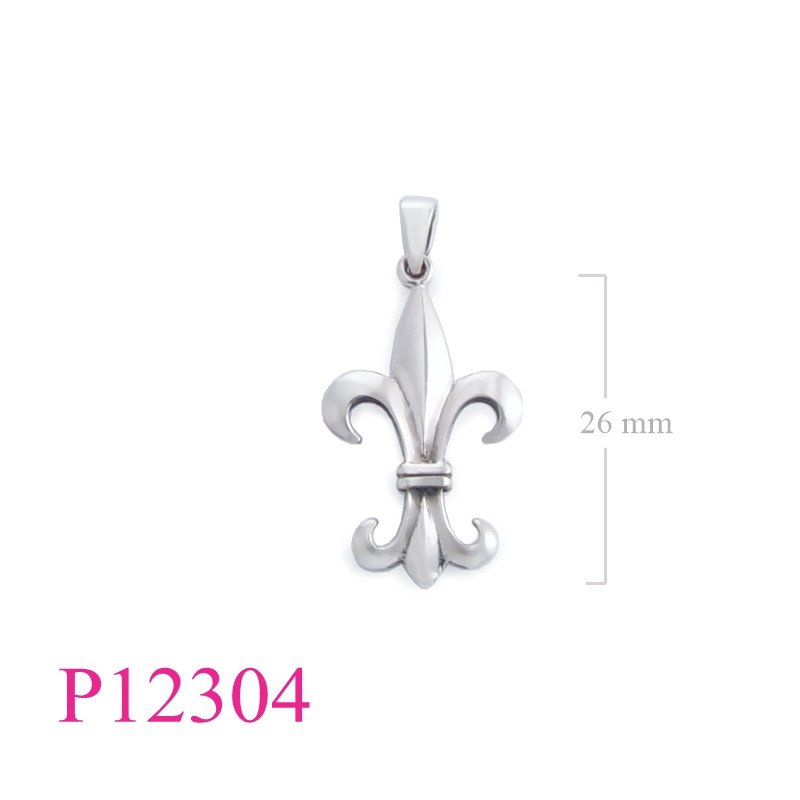 <p>Pendant, Fleur de lis.</p>