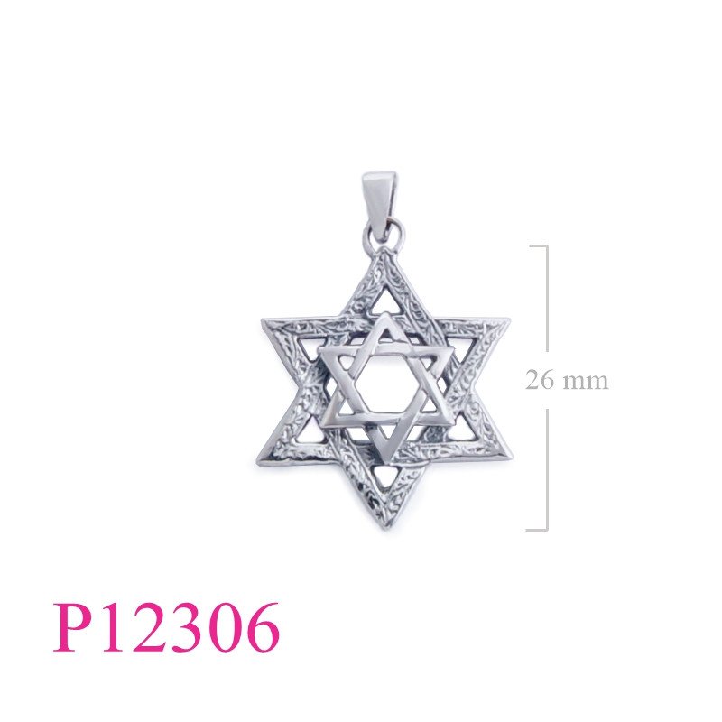 <p>Pendant, double Davis stars.</p>