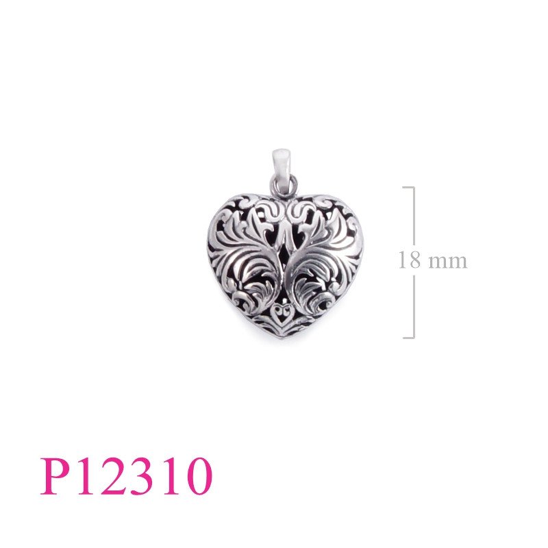 <p>Pendant, heart cut out design.</p>