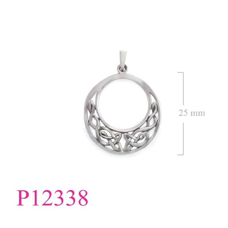 <p>Pendant, round cut out Celtic design.</p>