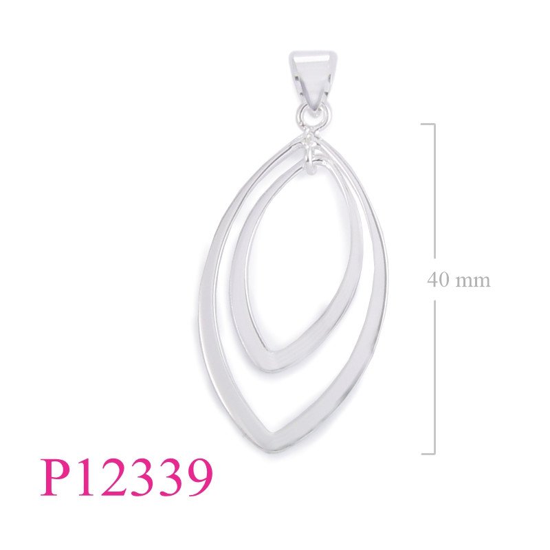 <p>Pendant, 2 hanging marquise shapes.</p>