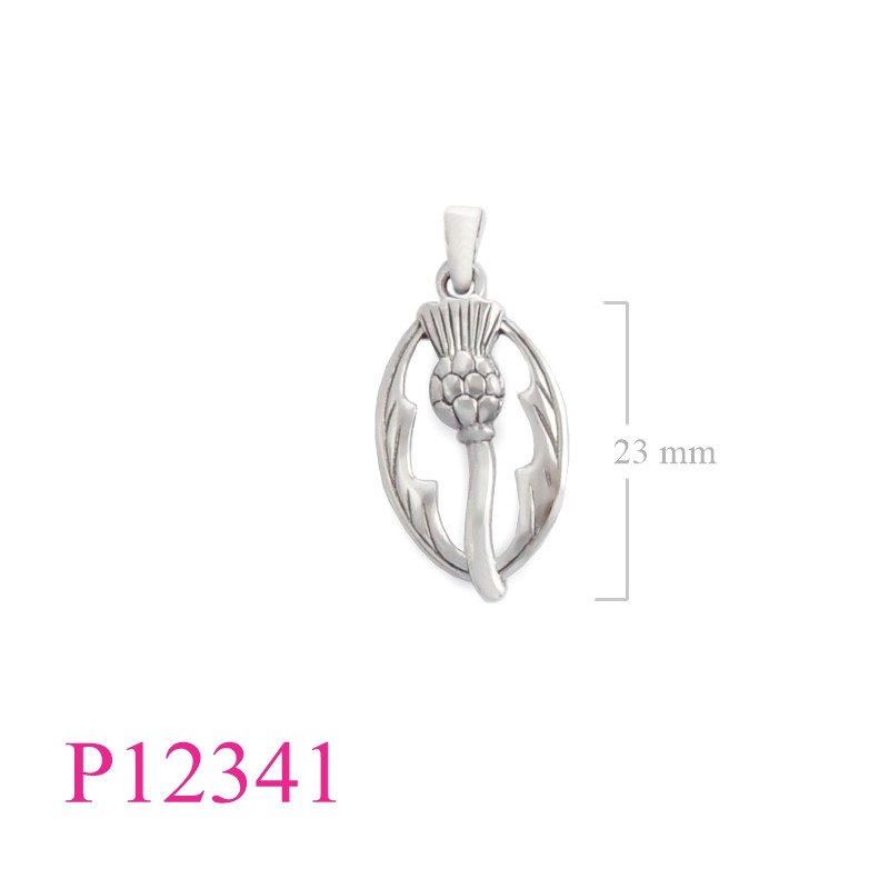 <p>Pendant, oval Thistle.</p>