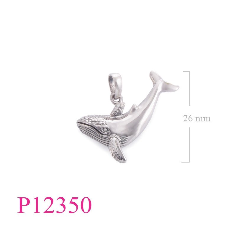 <p>Pendant, swimming whale.</p>