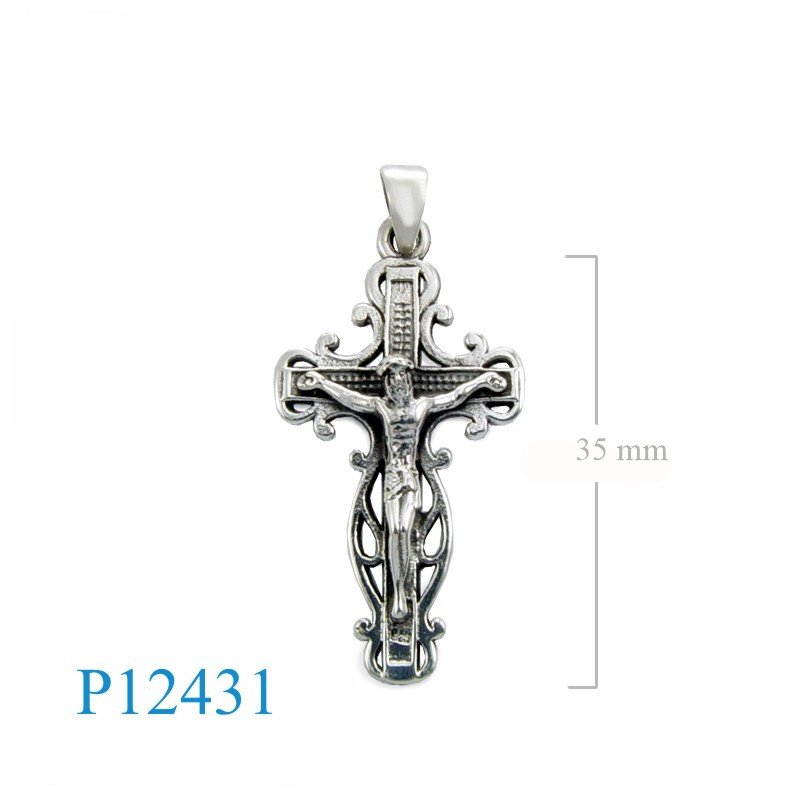 <p>Pendant, 34mm crucifix.</p>