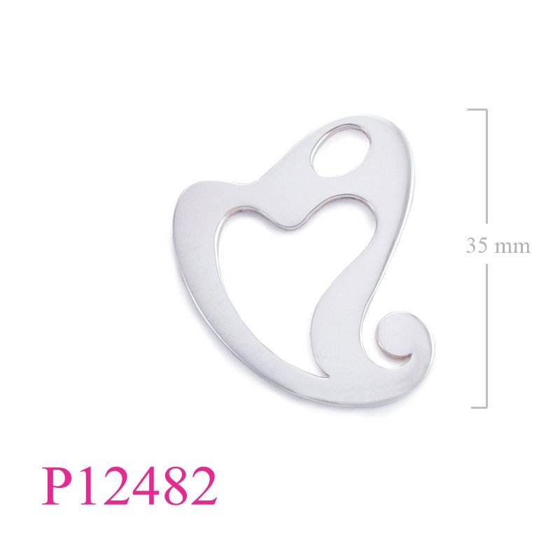 <p>Pendant, swirl heart.</p>