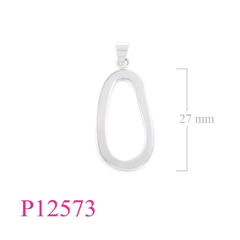 <p>Pendant, 30mm oval flat loop.</p>