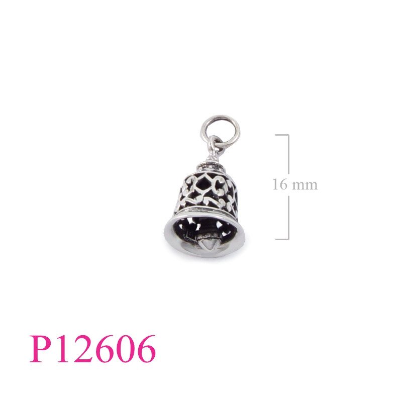 <p>Pendant, cut out design bell.</p>