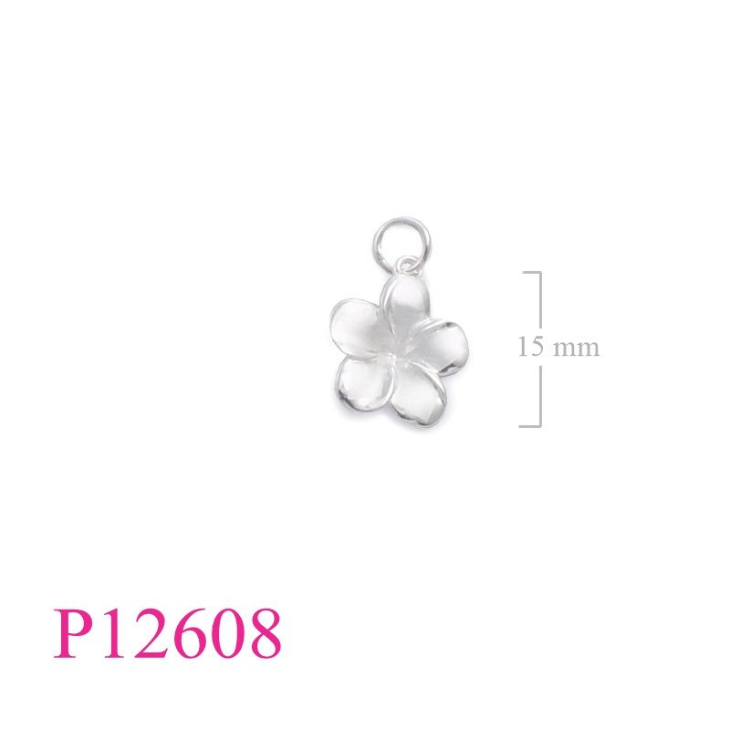 <p>Pendant, 15mm sandblast champac flower.</p>