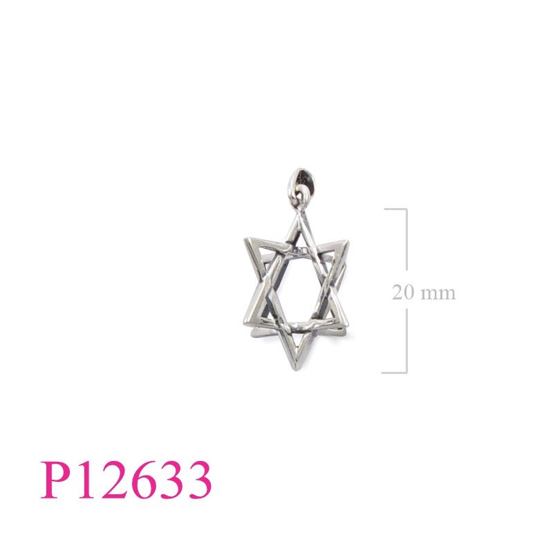 <p>Pendant, 21mm 3D star.</p>