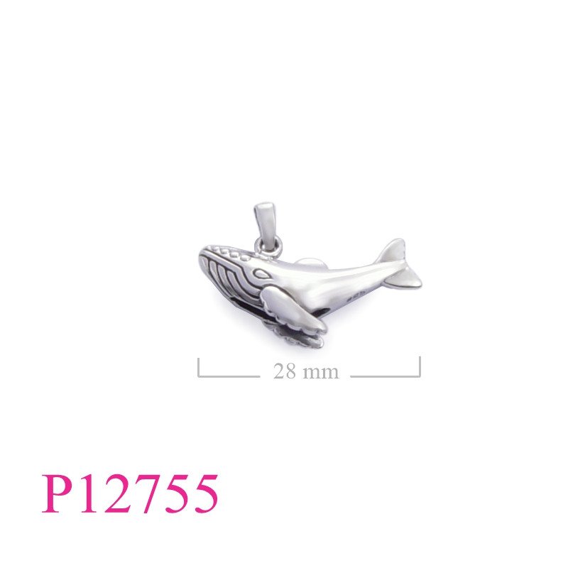 <p>Pendant, 3D whale.</p>