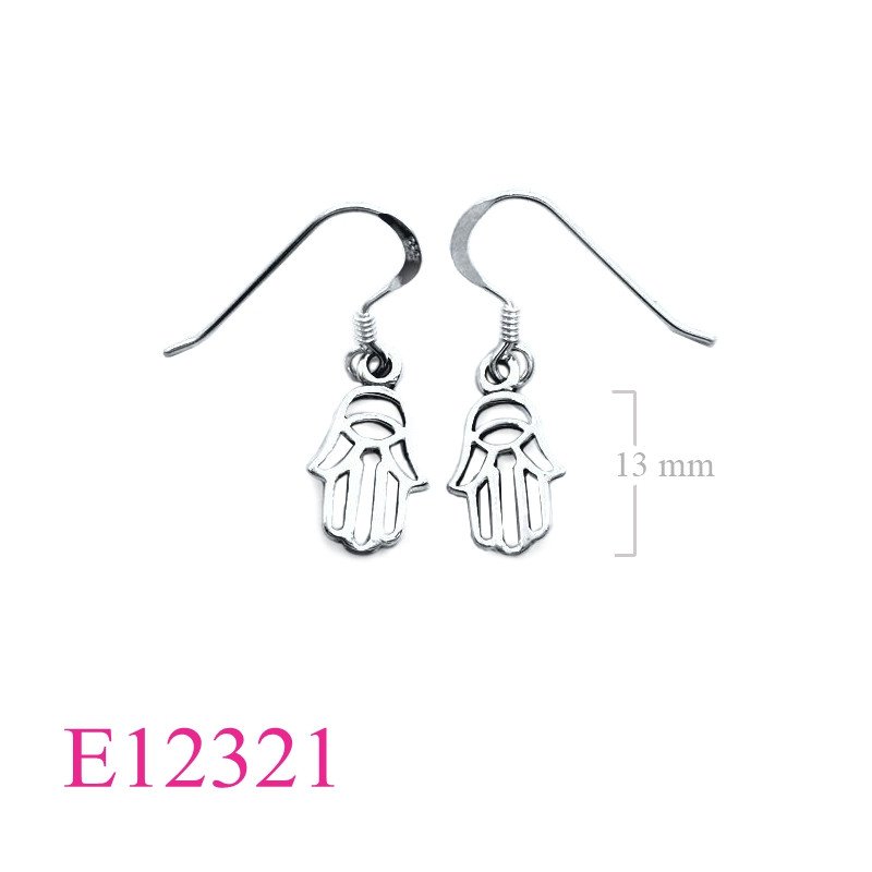<p>Earrings, openwork Fatima hand.</p>