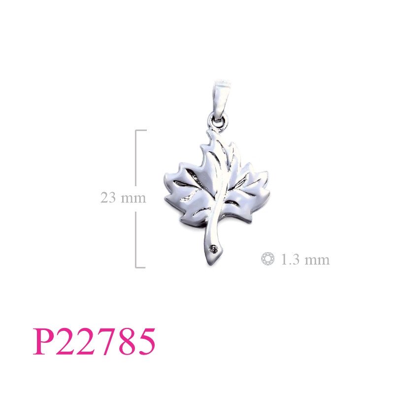 <p>Stone Pendant, 17x23mm maple leaf with a small CCZ.</p>