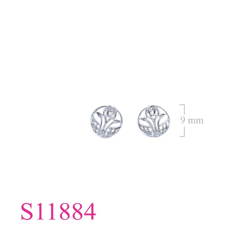 <p>Earrings, 9mm round Rennie Mackintosh rose.</p>