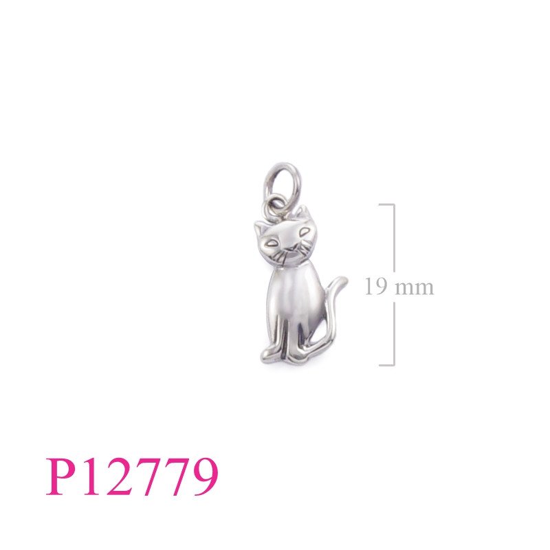 <p>Pendant, sitting cat.</p>