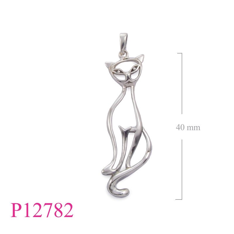 <p>Pendant, cut out sitting cat.</p>