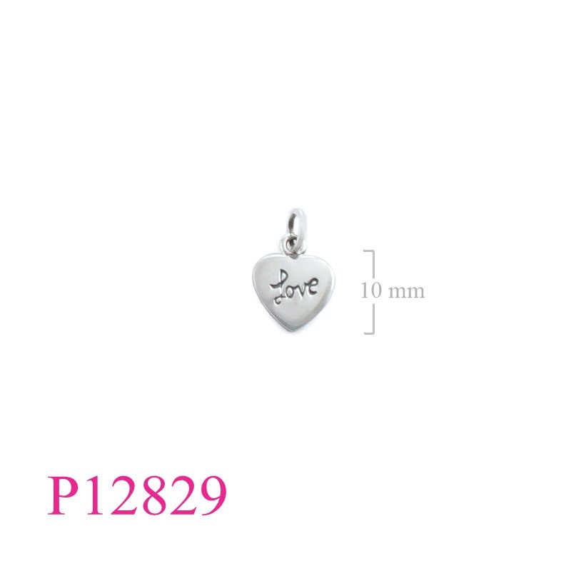 <p>Pendant, 9mm "Love" heart.</p>