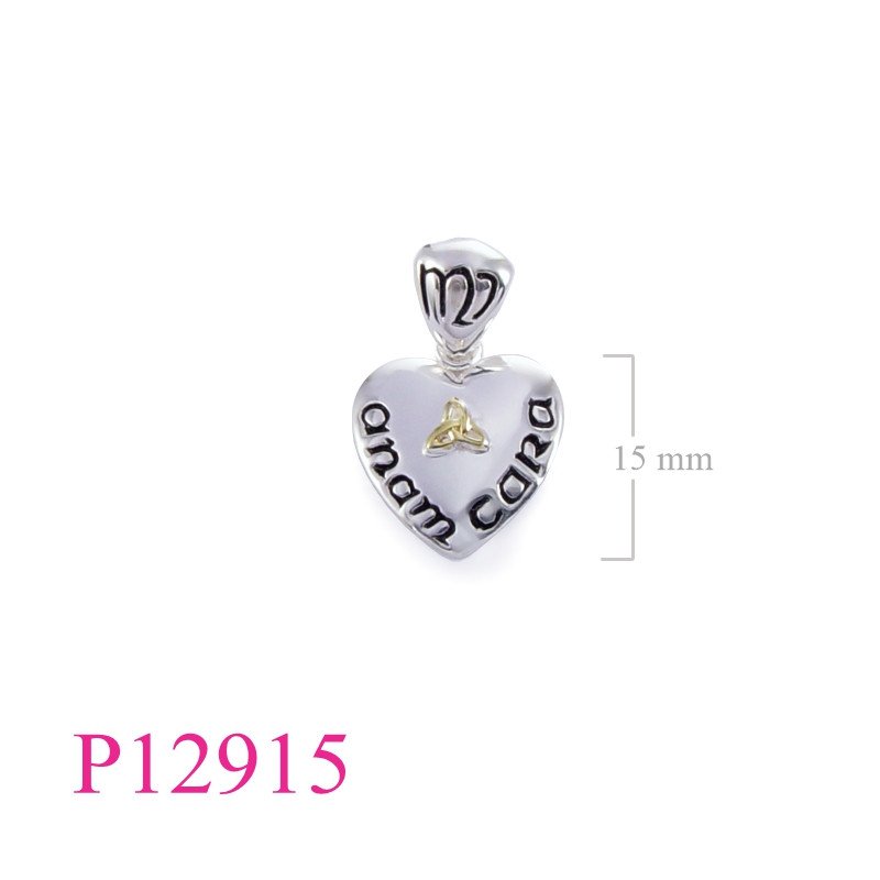 <p>Heart Pendant, Travel Jewelry Pendant, "anam cara" heart and Trinity.</p>