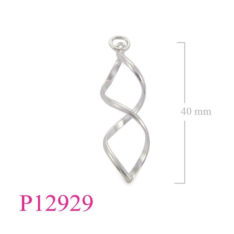 <p>Pendant, twist half round wires.</p>