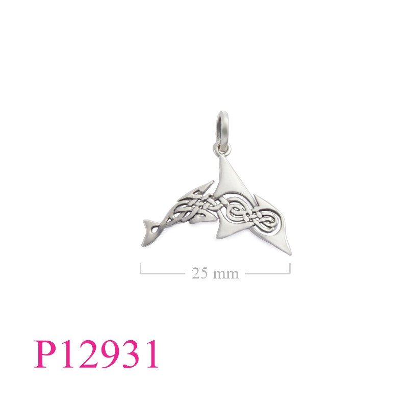 <p>Dolphin Pendant, Celtic Pendant, 25mm Celtic .</p>