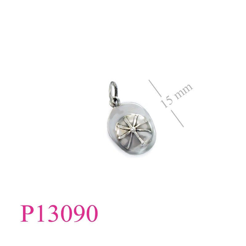 <p>Pendant, firefighter hat.</p>