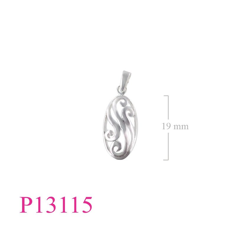 <p>Pendant, cut out oval design.</p>
<p> </p>