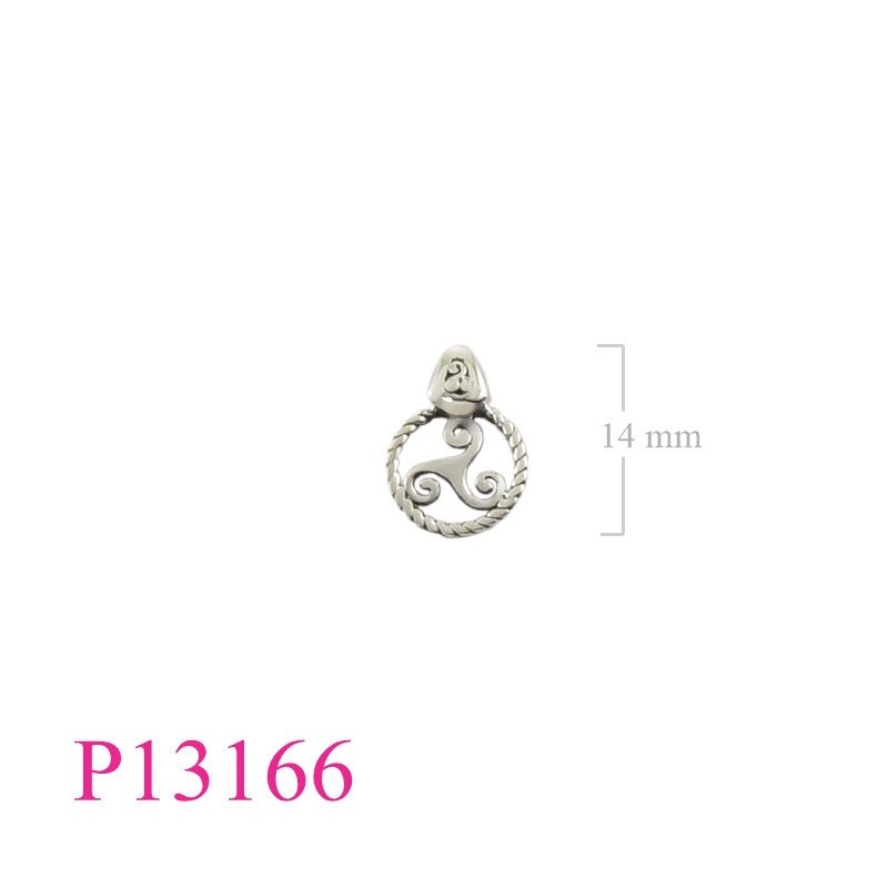 <p>Pendant, 11mm Triskellion in round.</p>