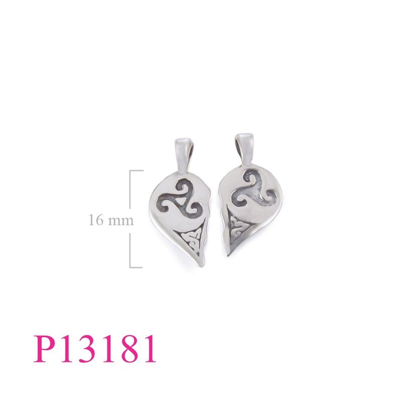<p>Heart Pendant, Triskelion Pendant, split heart Triskelion design.</p>
