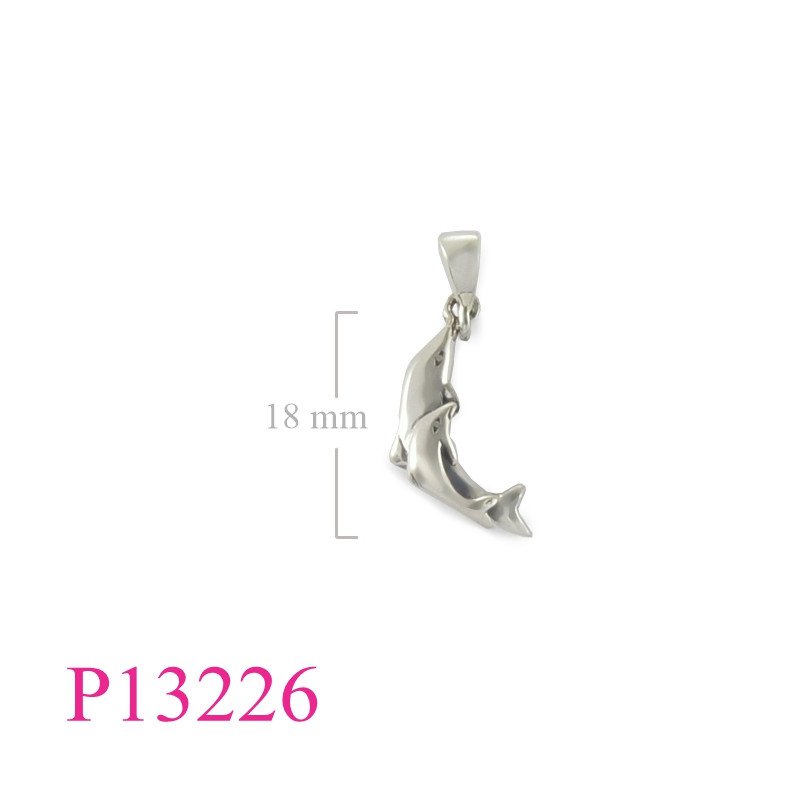 <p>Pendant, mother and kid dolphins.</p>