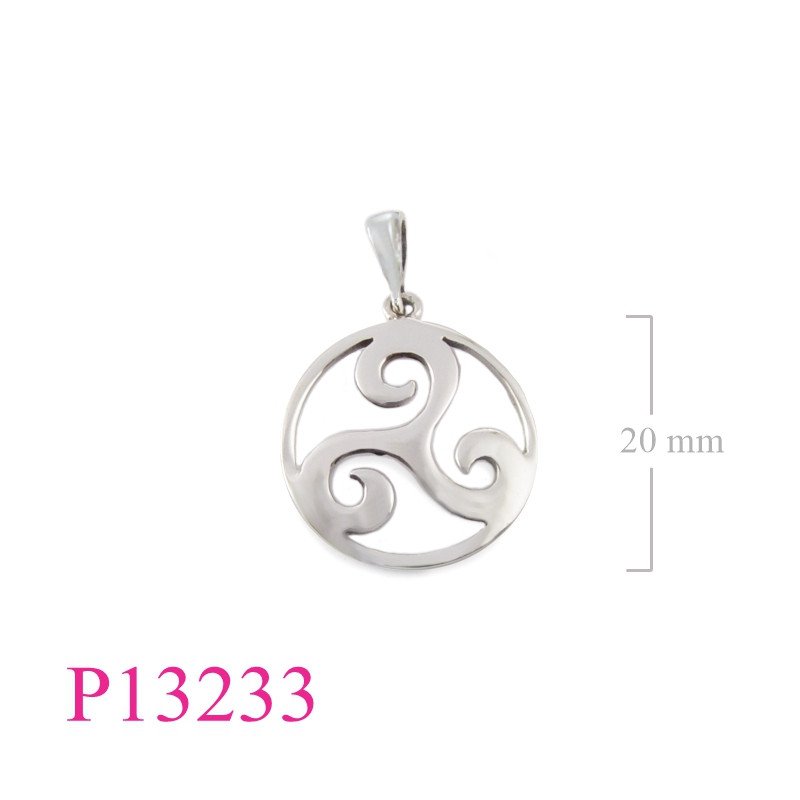 <p>Triskelion Pendant, 20mm round cut out Triskelion.</p>