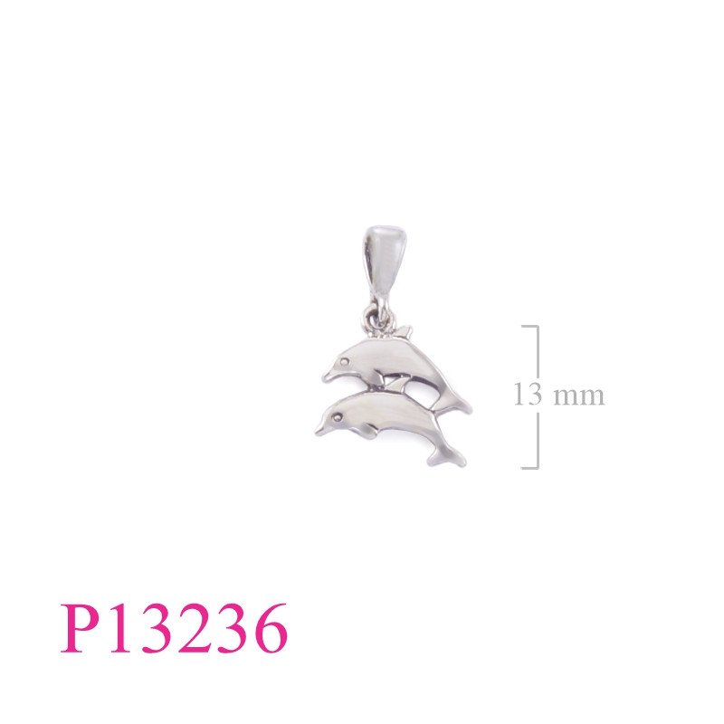 <p>Pendant, double dolphins.</p>