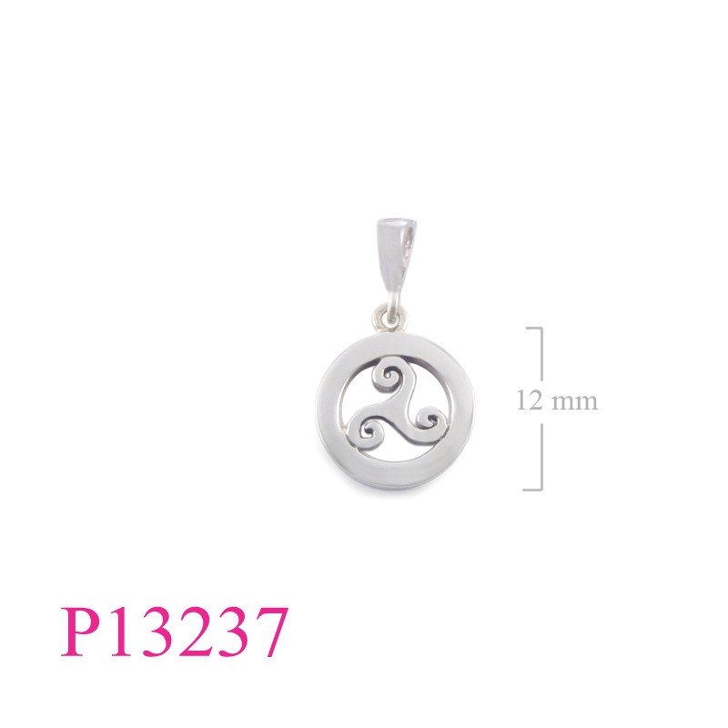 <p>Triskelion Pendant, 12mm round cut out Triskelion.</p>
