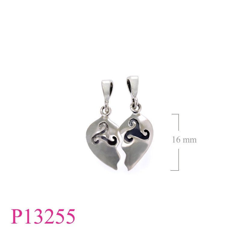 <p>Heart Pendant, Triskelion Pendant, split Triskelion heart.</p>