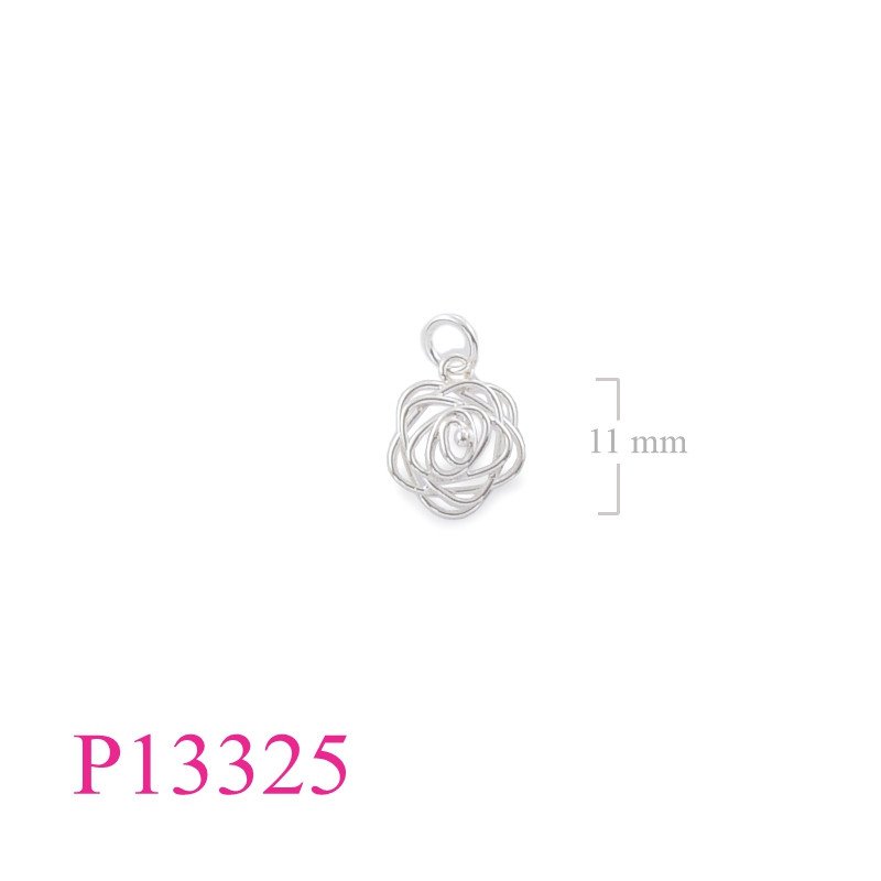 <p>Pendant, 11mm rose wire design.</p>