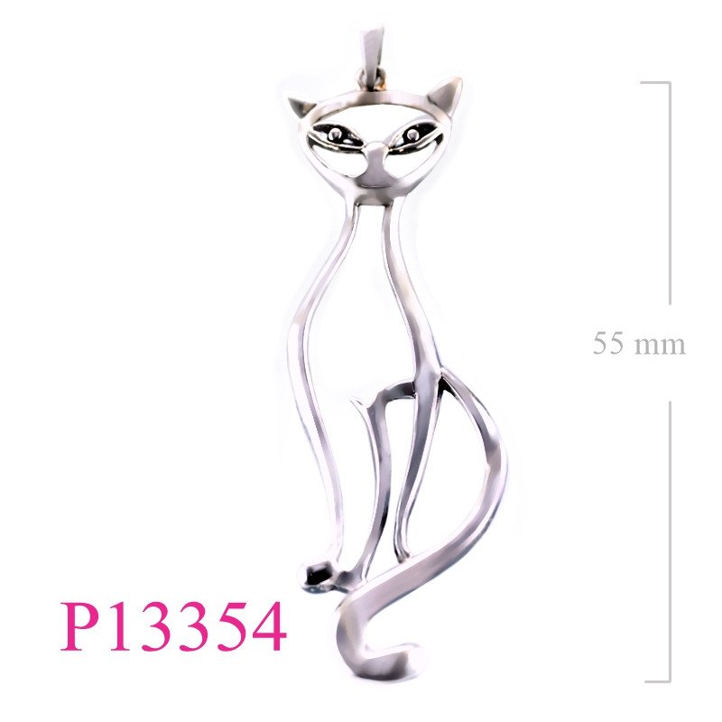 <p>Pendant, cut out sitting cat.</p>