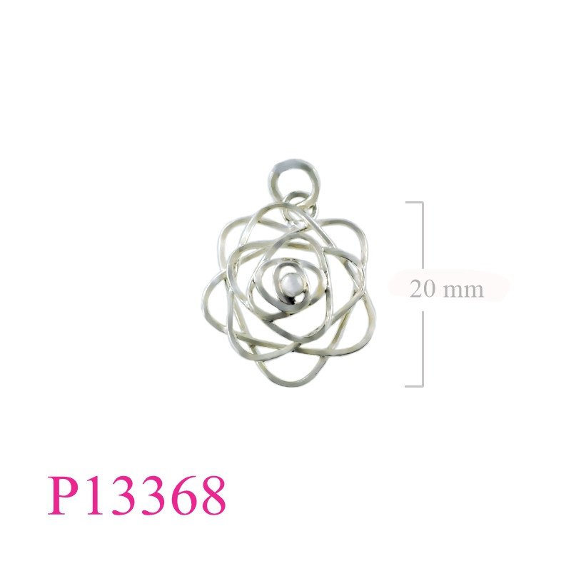 <p>Pendant, 20mm wire rose.</p>