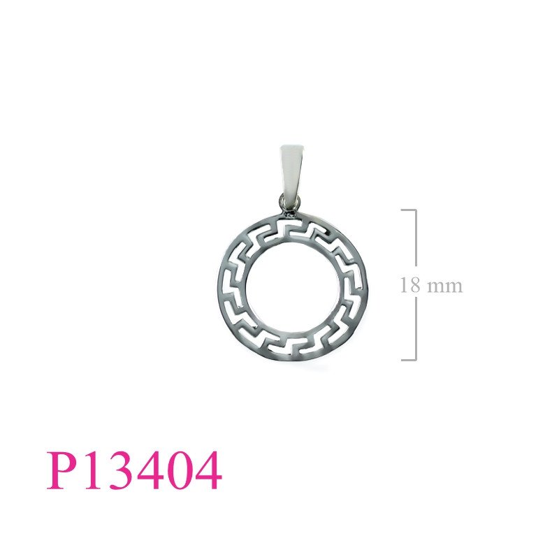 <p>Pendant, cut out Chinese design round.</p>