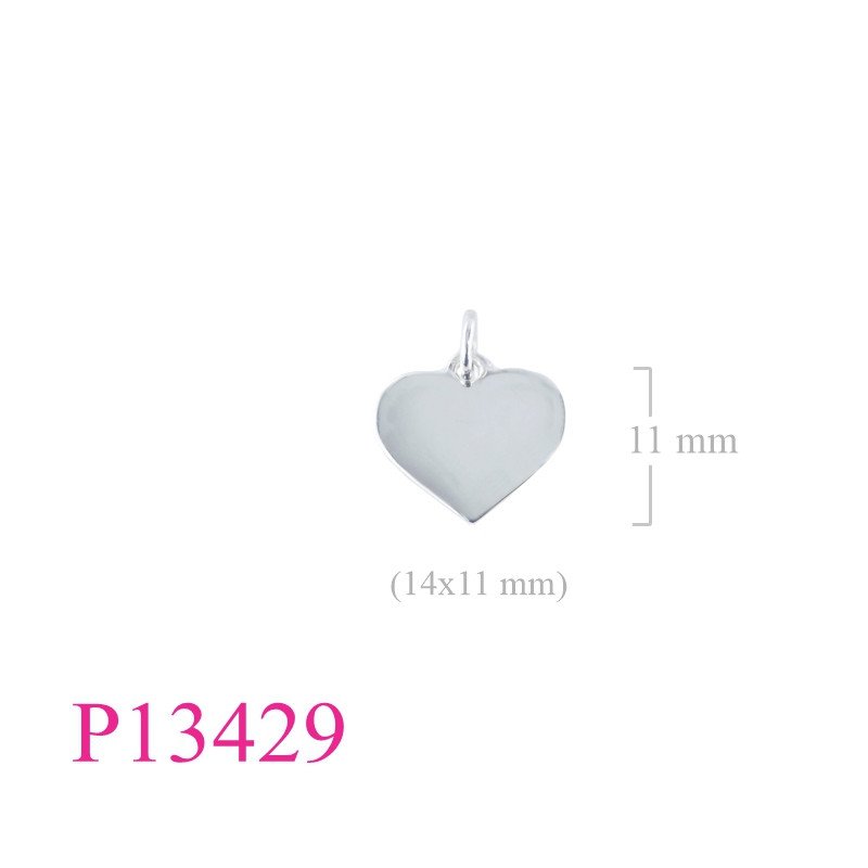 <p>Pendant, 14x11mm heart.</p>