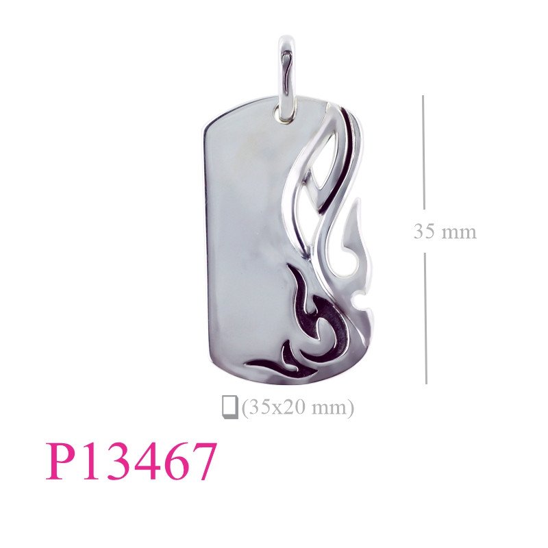 <p>Pendant, flame tag.</p>